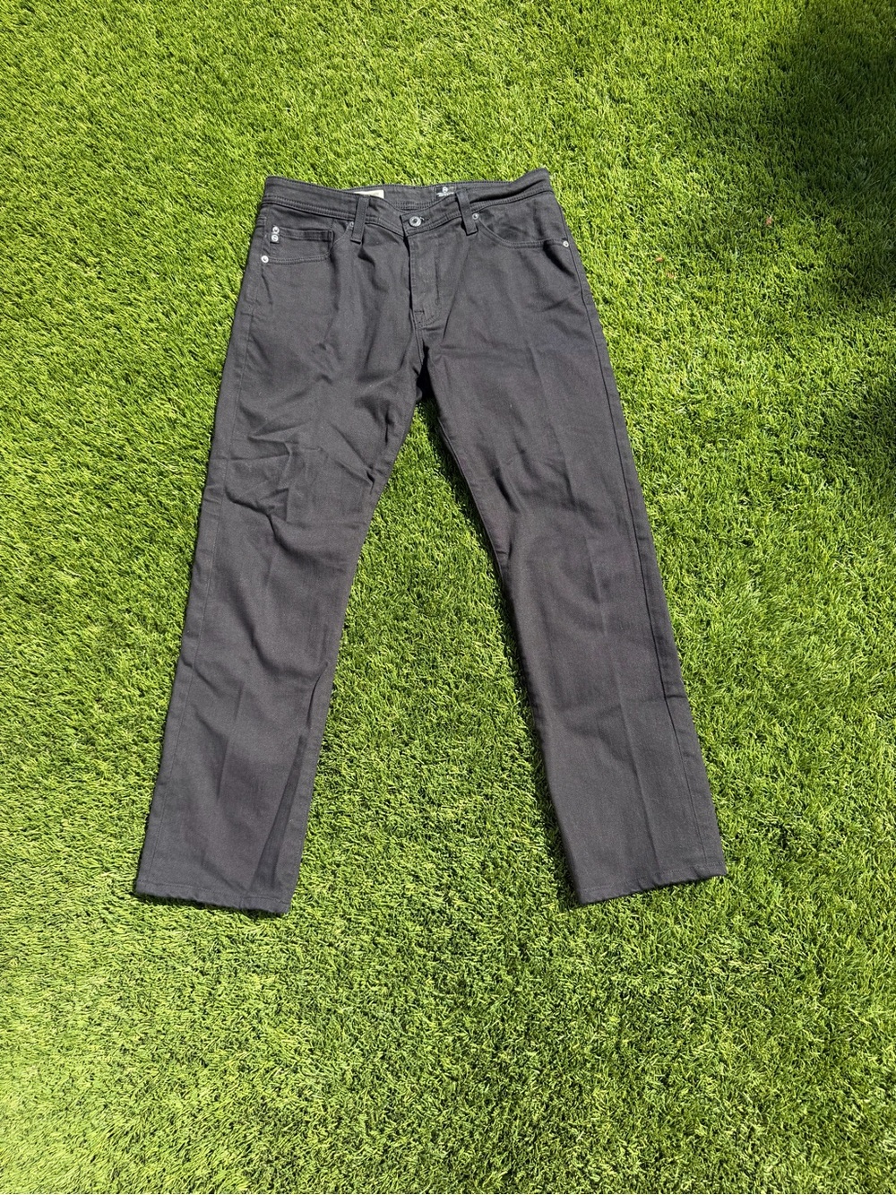 Men's AG Adriano Goldschmied "The Graduate" Tailored Leg Black Denim Jeans sz 33